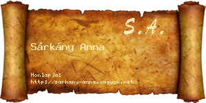 Sárkány Anna névjegykártya